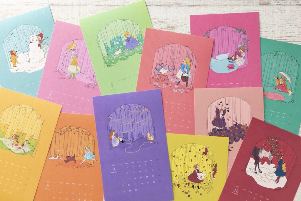 12月4日(水)〜1月6日(月)  <br> くらはしれい 2025カレンダー原画展「森のともだち」 <br>at TEGAMISHA BOOKSTORE